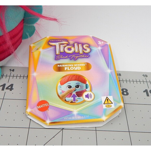 Mattel Trolls Band Together Hairmony Mixers Floyd Sound Plush Stuffed 6 In Tags - Picture 2 of 7